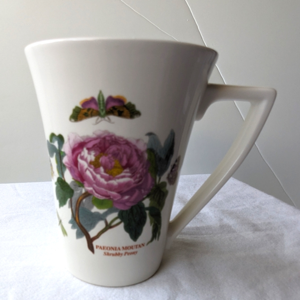 Portmeirion Botanic Garden Peony Butterfly Porcelain Mandarin Mug Discontinued